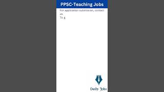 Teaching Jobs 2024  PPSC Special Education Department Jobs  PPSC Jobs  Lecturer Jobs  Daily Jobs [upl. by Nalorac]