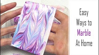 4 Ways to MARBLE Paper  Alcohol Inks Shaving Foam Nail Polish amp Acrylic Paint  Marbling HowTo [upl. by Ealasaid]