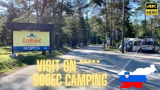 Tour on Slovenian ŠOBEC Camping  Feel climate of this place See free zone and parcels by the river [upl. by Aydni]