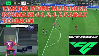 TAKTIK MODE MANAGER FORMASI 41212 PADAT TERBARU fcmobile [upl. by Eoj]