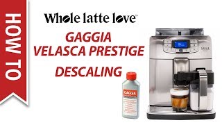 How to Descale a Gaggia Velasca Prestige Espresso Machine [upl. by Jaella]