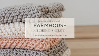 How To Knit A Farmhouse Kitchen Dishcloth  Knit Dishcloth For Beginners [upl. by Aynotel]