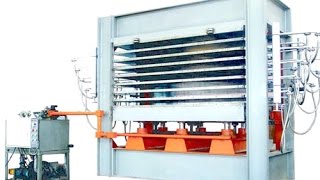 10 layer hot press bonding machine for make the safety door [upl. by Ahsiem532]