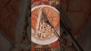 Roasted Turkey and Cheese with Lettuce and Miracle Whip Macaroni Salad and Muchos Chips [upl. by Yahsat483]