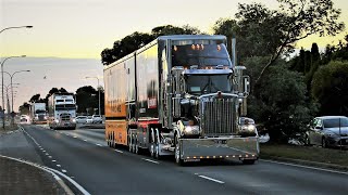 Australian Kenworth T909 race transporter compilation [upl. by Pesvoh]