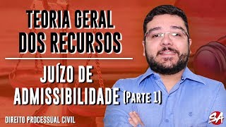 JUÍZO DE ADMISSIBILIDADE Parte 1  TEORIA GERAL DOS RECURSOS  AULA 04 [upl. by Anivek]