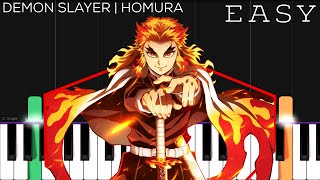 Demon Slayer  Homura  Kimetsu no Yaiba The Movie  Mugen Train Theme  LiSA  EASY Piano Tutorial [upl. by Oivlis507]