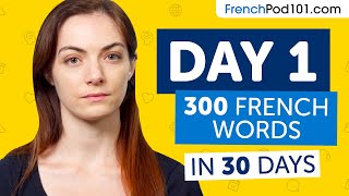 Day 1 10300  Learn 300 French Words in 30 Days Challenge [upl. by Alfie514]