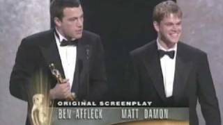 Ben Affleck and Matt Damon Win Best Original Screenplay for quotGood Will Huntingquot  70th Oscars 1997 [upl. by Koenraad]