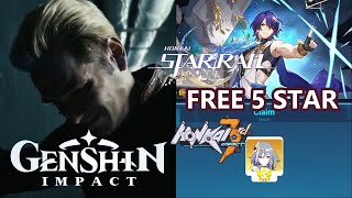 Honkai vs Genshin vs Honkai players receiving a FREE 5 STAR character [upl. by Wyn765]