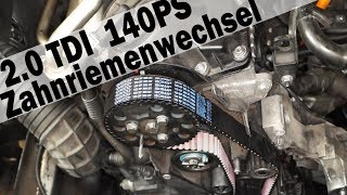 20 TDI Zahnriemenwechsel Skoda Superb BSS BMM BMP AWX AVF AUY [upl. by Urita]