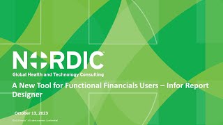 Nordic INFORmative Friday A New Tool for Functional Financials Users – Infor Report Designer [upl. by Notgnimer]