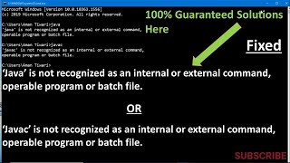 Solved Java is not recognized as an internal or external command operable program or batch file [upl. by Allets]