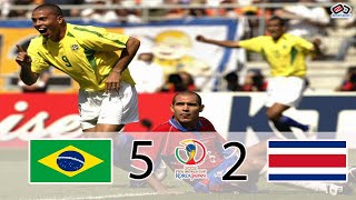 Brasil vs Costa Rica 2002 World Cup Highlights [upl. by Ynaffets]