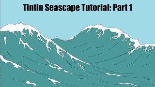 How to Draw a Tintin Seascape Part 1  Adobe Illustrator Tutorial [upl. by Annahtur]