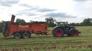 Épandage de fumier avec Fendt 930 black beauty et épandeur Dangreville ETA La Louvière [upl. by Philipson]