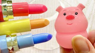 LIPSTICK SLIME Coloring Slime With Makeup Satisfying Slime Videos [upl. by Nyluqcaj424]