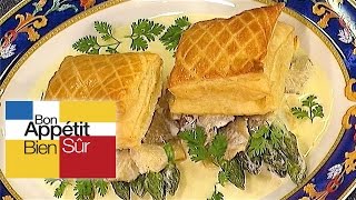 Feuilleté dasperges vertes aux pleurotes Recette [upl. by Nnylidnarb]