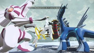 Arceus confronts Palkia Dialga and Giratina Pokémon Legends Arceus [upl. by Marcin769]