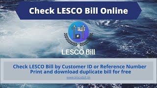 Check LESCO Bill Online by Customer ID or Reference Number [upl. by Artied]