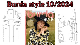 Burda style 102024  full preview and complete line drawing ♥️ [upl. by Roxie246]