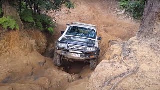 Landcruiser 80 Series 42TD Tackling Little Red  Big Red Bypass  Glasshouse Mountains Forestry [upl. by Rozalie]