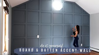 DIY BOARD AND BATTEN ACCENT WALL  Dream Bedroom Makeover For My Parents Pt 1 [upl. by Utir]