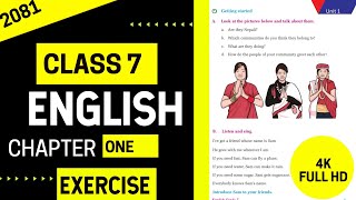 class 7 english unit 1 a job interview exercise  class 7 English unit 1 exercise 2081 [upl. by Weisler]