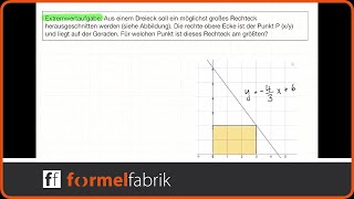 Extremwertaufgabe Rechteck aus einem Dreieck ausschneiden [upl. by Buderus322]