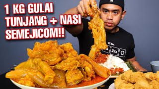 GILA  MUKBANG 1 KG GULAI TUNJANG  TAHU CRISPI PAKE NASI 1 MEJIKOM [upl. by Leunas595]