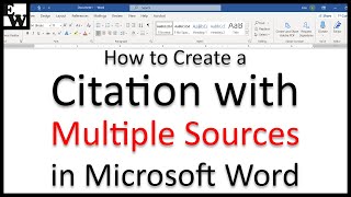 How to Create a Citation with Multiple Sources in Microsoft Word [upl. by Afas]