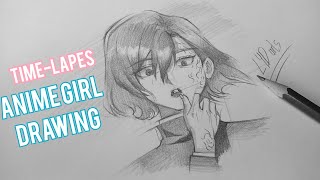 How to draw anime girl  Easy anime drawing stepbystep tutorial [upl. by Ettevroc]