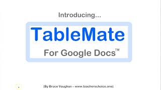 TableMate for Google Docs [upl. by Valeda]