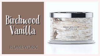 Birchwood Vanilla 🪵 from Homeworx 🪵 candle review [upl. by Elitnahc]