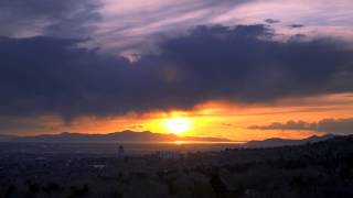 Time Lapse Sunset HD Video 1080p Footage Views of Setting Sun Going Down over a City and Coastline [upl. by Strain]