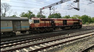 06083 TVC  NZM SF exp skipping at 125kmph  ERS WDP4D 40105 leading toward Kota [upl. by Rukna]