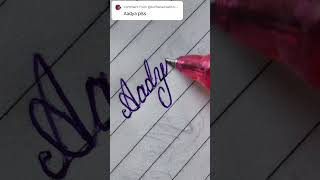 Aadyacalligraphy cursivewriting ytshorts nameart satisfying viral art handwriting [upl. by Asyal]