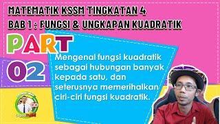 PART 2Matematik Tingkatan 4 BAB 1 KSSM Fungsi amp Persamaan Kuadratikhubungan banyak kepada satu [upl. by Teiluj]