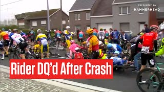 Rider DQd After MASSIVE CRASH At Tour Of Flanders 2023 involving Wout Van Aert [upl. by Placidia]