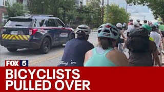 Bicyclists tense encounter with police during ride  FOX 5 News [upl. by Madai]