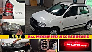 Alto All Modified Accessories Part  3  Car Accessories  Full installation video [upl. by Nirok928]