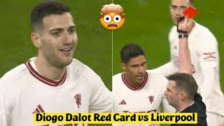 🤯 Diogo Dalot Red Card vs Liverpool [upl. by Mailiw]