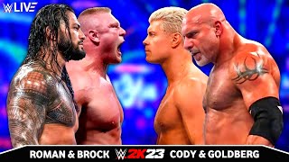 Roman amp Brock vs Cody amp Goldberg  Tag Team Elimination Match At WrestleMania  Nov 4 2024 [upl. by Cerell]