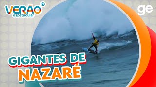 AS MAIORES ONDAS COM OS MELHORES SURFISTAS NO GIGANTES DE NAZARÉ  VERÃO ESPETACULAR  geglobo [upl. by Airbmat727]