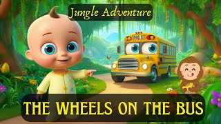 Wheels on the Bus Jungle Adventure  Wheels on the Bus Nursery Rhyme amp Kids Song  TRAIN YOUR BRAIN [upl. by Okihcas]