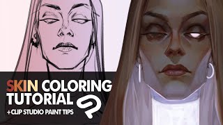 SKIN COLORING Tutorial  Clip Studio Paint tips [upl. by Archibaldo491]