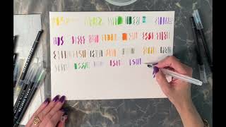 Using Watercolor Brush pens for detail blending and less mess Brush Pens by Hippie Crafter Review [upl. by Teriann]