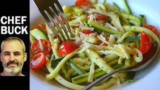 Fast Zucchini Zoodles Recipe NO Spiralizer Needed [upl. by Nnor]