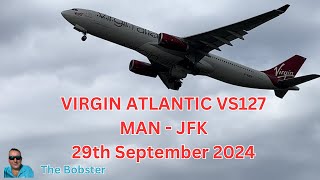 Virgin Atlantic takeoff from Manchester to New York [upl. by Enomad]