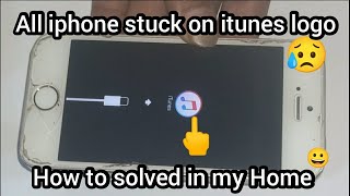 All iphone45678Xstuck on itunes logo and usb cableiphone stuck on itunes logo How to solved [upl. by Alic577]